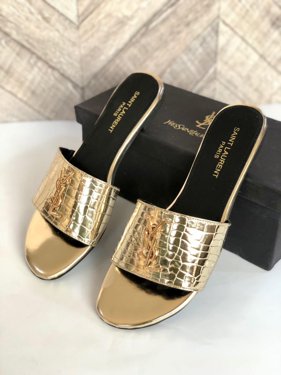 Luxe Croc Slides