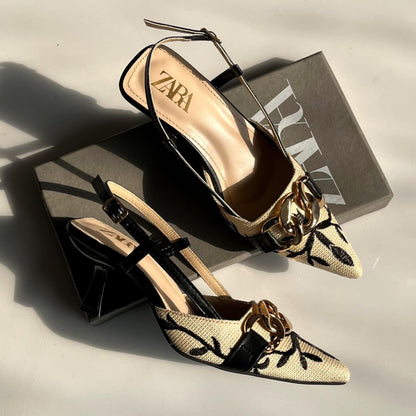 Floral Detail Slingbacks