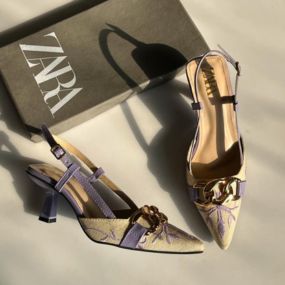 Floral Detail Slingbacks