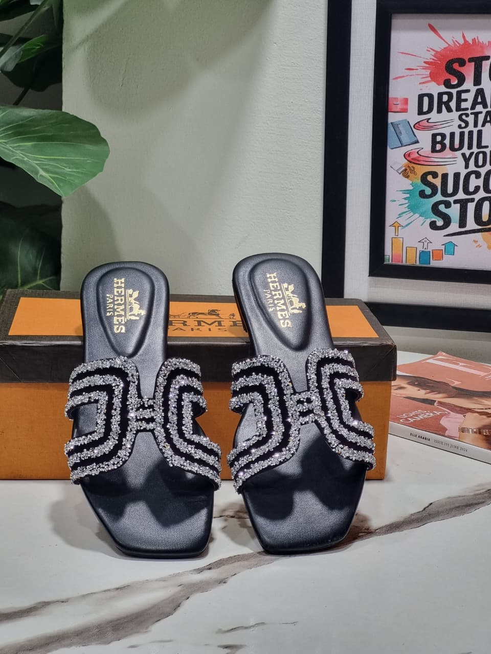 Classic H Black Flats