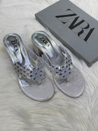 Z-R Block Heel Silver