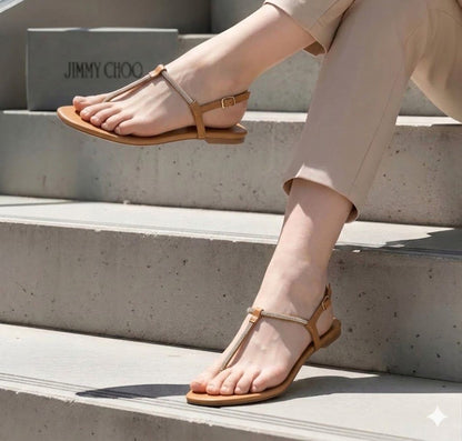 Luminous T-Strap Flats