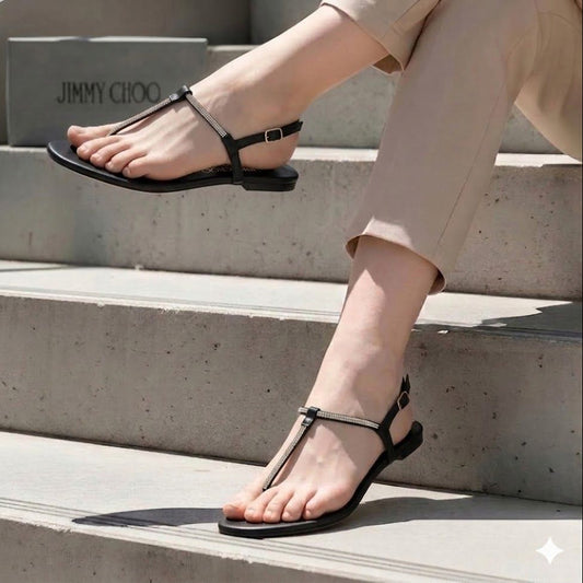 Luminous T-Strap Flats