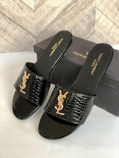 Luxe Croc Slides