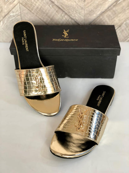 Luxe Croc Slides