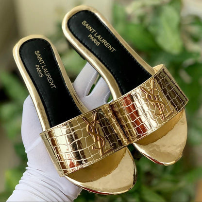 Luxe Croc Slides