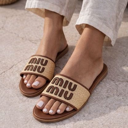 Miu Brown Slide