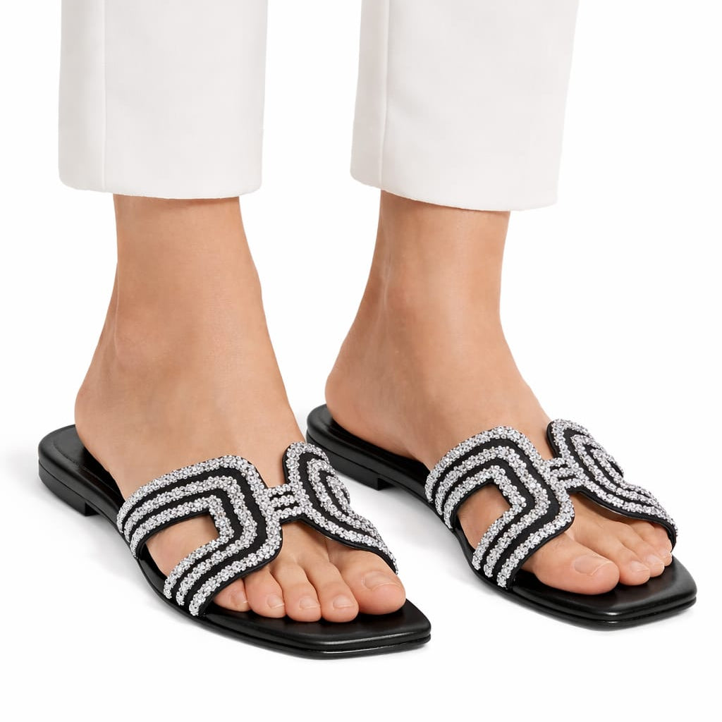 Classic H Black Flats