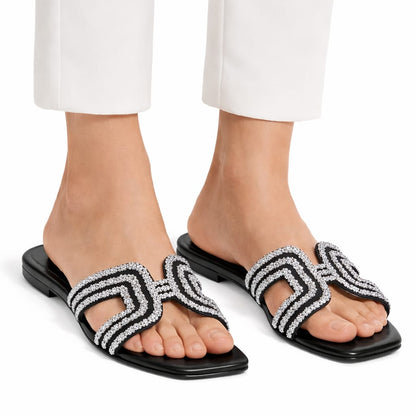 Classic H Black Flats